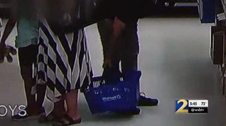 Milton police are looking to identify a man they said used a Walmart shopping basket to film up a woman’s dress.