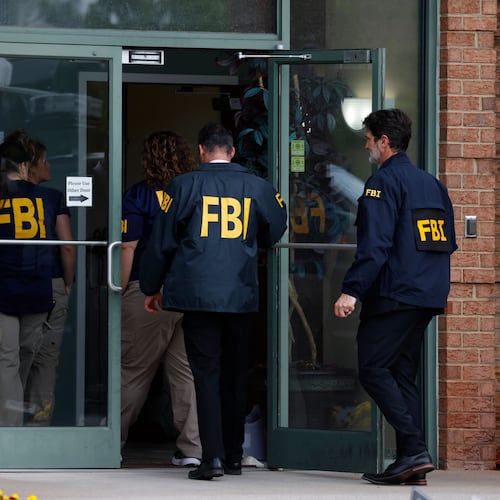 FBI personal enter the building in Portsmouth, Va., Wednesday, May 6, 2026. (Peter Casey/The Virginian-Pilot via AP)