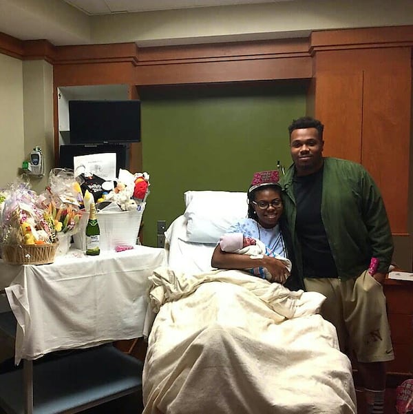 New parents Irvin Freeman and mother Brittney Lawrence welcomed their first child Sunday. Their baby girl, Meghan, was born at 7:37 a.m. at Piedmont Fayette  in Fayetteville. (Credit: Piedmont Hospital)