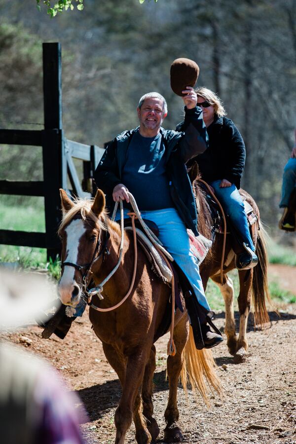 Len Garrison on a trail ride at Brasstown Valley Resort in Young Harris, Georgia.