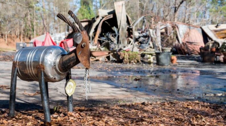 The building used by the Chastain Park Conservancy, which was destroyed in a Friday fire.