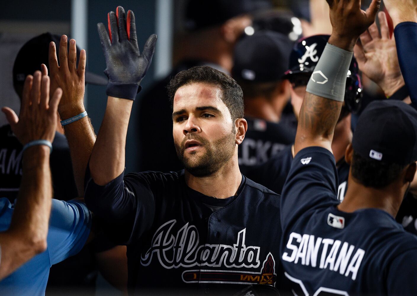 Photos: Braves pitcher Jaime Garcia hits grand slam against Dodgers
