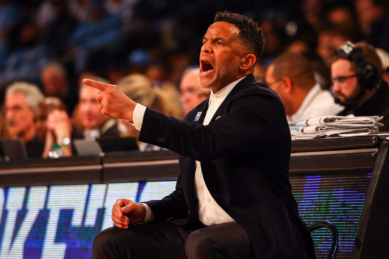 Georgia Tech head coach Damon Stoudamire reacts during the second half of an NCAA college basketball game against North Carolina, Saturday, Jan. 31, 2026, in Atlanta. (AP Photo/Colin Hubbard)