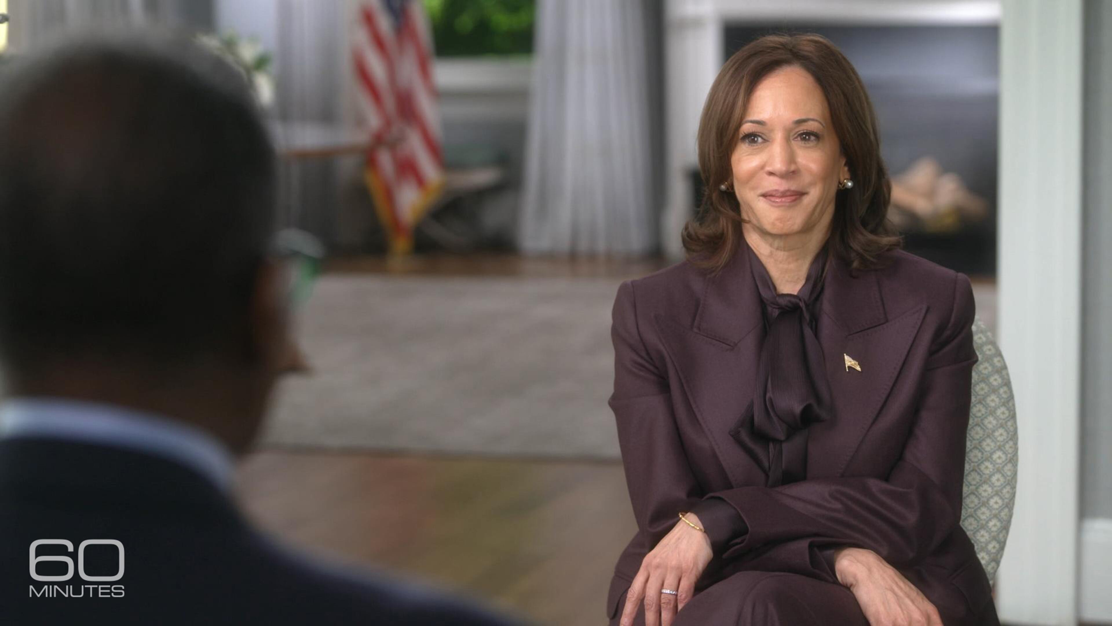 Vice President Kamala Harris spoke to “60 Minutes” correspondent Bill Whitaker last year.