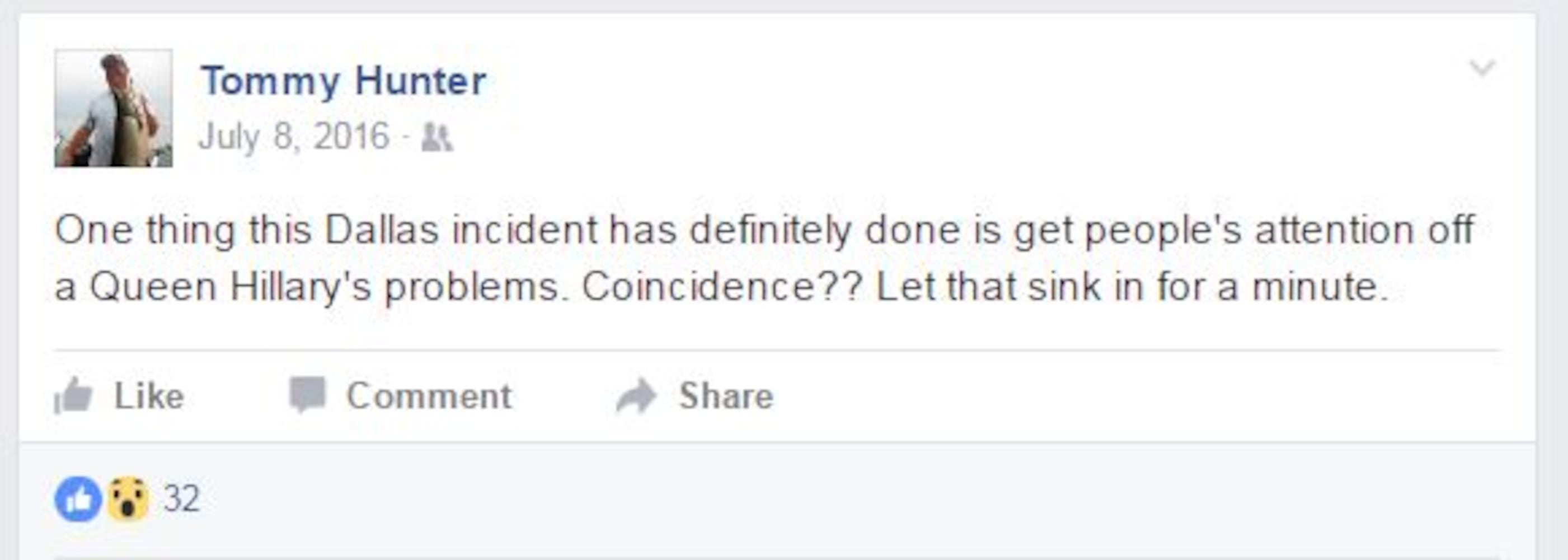 16 controversial Tommy Hunter Facebook posts