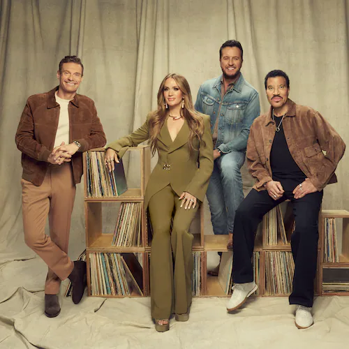 "American Idol" has kept its primary cast steady the past few seasons: (from left) host Ryan Seacrest and judges Carrie Underwood, Luke Bryan, and Lionel Richie. (Brian Bowen Smith/Courtesy of Disney)