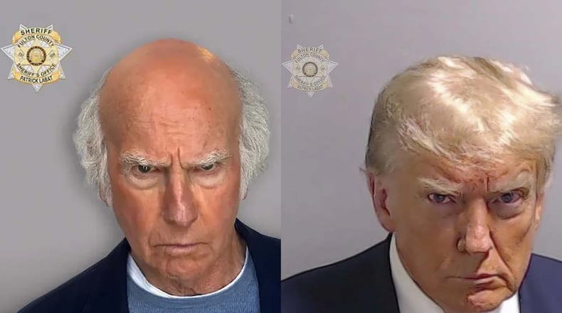 Larry David reenacted Donald Trump's mug shot at the end of the first episode of the 12th and final season of HBO's satirical comedy "Curb Your Enthusiasm" when he was arrested after handing water to a Georgia voter waiting in wilting heat to cast a ballot. HBO