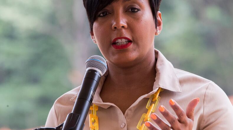 June 24, 2019 - Atlanta -  Atlanta Mayor Keisha Lance Bottoms unveiled a new affordable housing plan at a press conference on Monday.  Her One Atlanta: Housing Affordability Action Plan is intended to serve as a roadmap to increase the supply of housing in the City of Atlanta for a full spectrum of residents.  Speakers included Bottoms, Jon Keen, Atlanta Deputy COO,  Terri Lee, Atlanta Chief Housing Officer, Denise Cleveland-Leggett, HUD Regional Director, John O'Callaghan, President and CEO, ANDP and Sarah Kirsch, Executive Director, Urban Land Institute.   Bob Andres / bandres@ajc.com