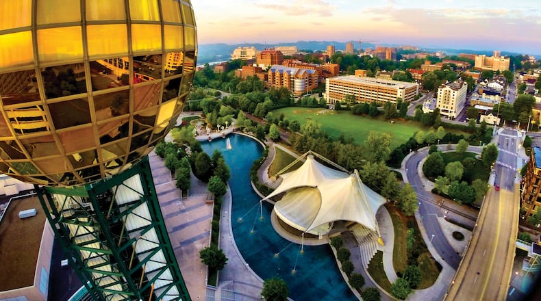Built for the 1982 World's Fair and now a local landmark, Knoxville's Sunsphere offers panoramic views of the city.
(Courtesy of Visit Knoxville)