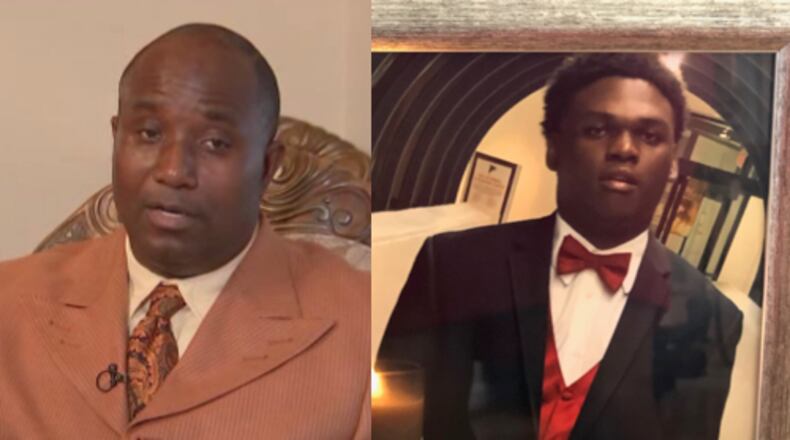 David Roy (left) is the uncle of Eric Amis Jr. (right), who died last week in a wreck while he was riding an e-scooter.