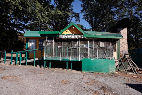Sgt. Wyatt’s Country BBQ has been operating out of a small green shack on the corner of Wyman Street and Memorial Drive in Atlanta’s Kirkwood neighborhood for more than 40 years. (Natrice Miller/AJC)