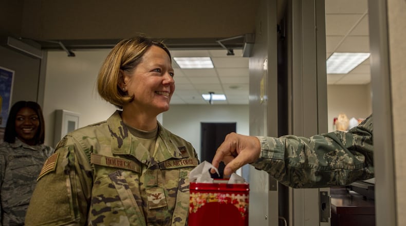 Col. Amy Holbeck will become the Georgia Air National Guard’s first female wing command commander Sunday when she takes command of the 116th Air Control Wing. Photo courtesy of 116th Air Control Wing Public Affairs