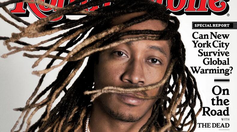 On the cover of the Rolling Stone.