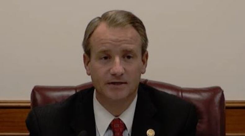 Sen. John Albers, R-Roswell, presides over the final meeting of the Georgia Senate School Safety Study Committee on Tuesday, Nov. 13. ARLINDA SMITH BROADY/AJC