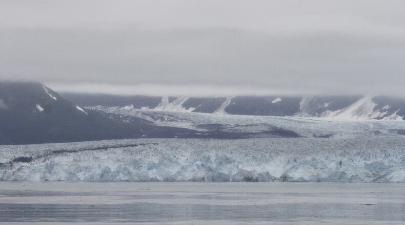 Hubbard Glacier, located near Yakutat, Alaska, is seen on Aug. 1, 2024. (AP Photo/Mark Thiessen)