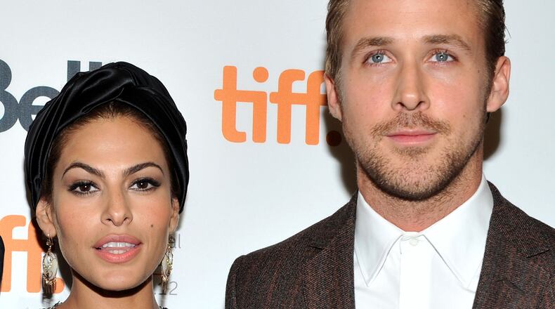 TORONTO, ON - SEPTEMBER 07: Actors Eva Mendes and Ryan Gosling attend "The Place Beyond The Pines" premiere during the 2012 Toronto International Film Festival at Princess of Wales Theatre on September 7, 2012 in Toronto, Canada. (Photo by Sonia Recchia/Getty Images)