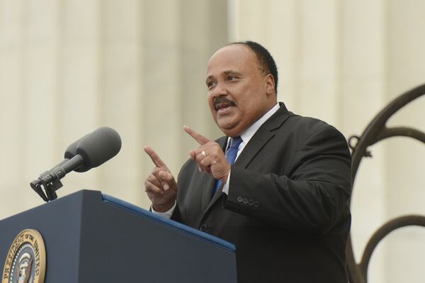 WASHINGTON, DC - AUGUST 28: Martin Luther King III delivers remarks during the 'Let Freedom Ring' commemoration event, at the Lincoln Memorial August 28, 2013 in Washington, DC. The event was to commemorate the 50th anniversary of Dr. Martin Luther King Jr.'s "I Have a Dream" speech and the March on Washington for Jobs and Freedom. (Photo by Michael Reynolds-Pool/Getty Images)