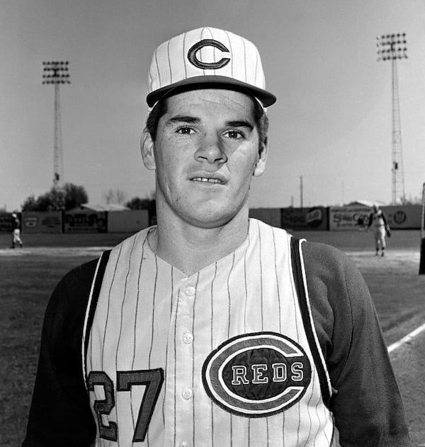 FILE - In this Feb. 27, 1963, file photo, Cincinnati Reds' Pete Rose poses for a portrait. (AP Photo/File)