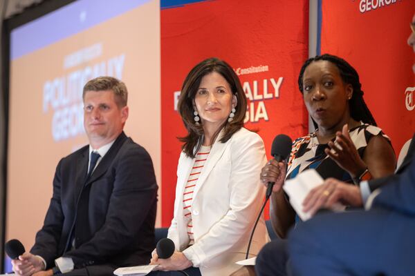 The "Politically Georgia" team includes (left to right) Greg Bluestein, Patricia Murphy and Tia Mitchell.