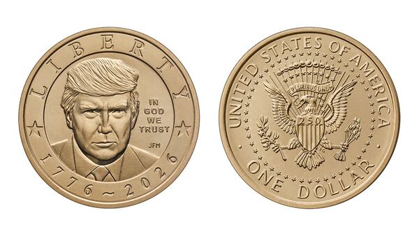 The U.S. Mint has started producing a new $1 coin featuring President Donald Trump's image. (Treasury Department/AP)