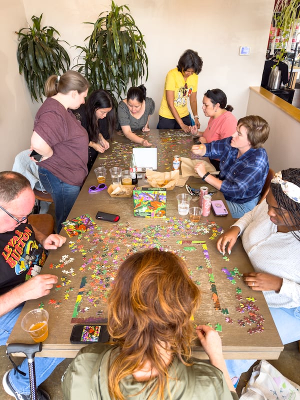 Red's Beer Garden in Southwest Atlanta's Benteen Park neighborhood hosts regular speed puzzling nights. (Courtesy of Red's Beer Garden)