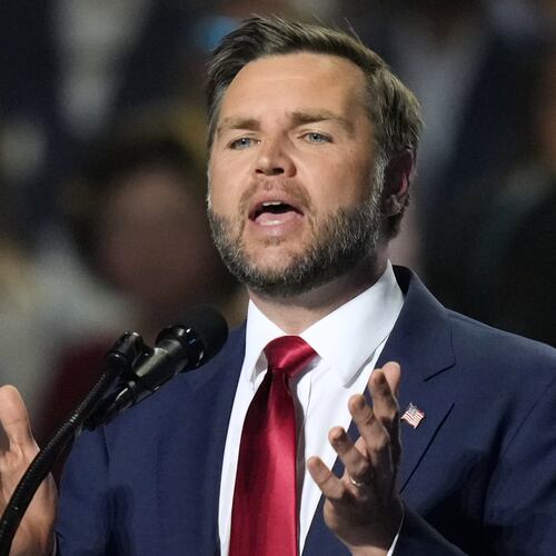 Vice President JD Vance speaks at the Republican convention Thursday, Sept. 10, 2026, in Dallas. (AP Photo/Alex Brandon)