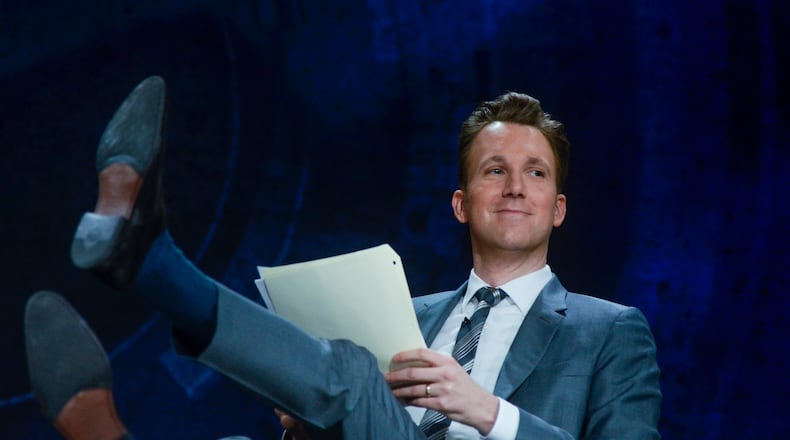 NEW YORK, NY - FEBRUARY 08: Host Jordan Klepper during a taping of Comedy Central's "The Opposition w/ Jordan Klepper" at Hotel Pennsylvania on February 8, 2018 in New York City. (Photo by Kris Connor/Getty Images for Comedy Central)