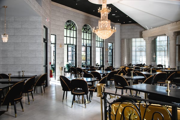 Zakia Modern Lebanese Restaurant in Buckhead has high ceilings and impressive light fixtures. (Courtesy of Zakia/Erik Meadows)