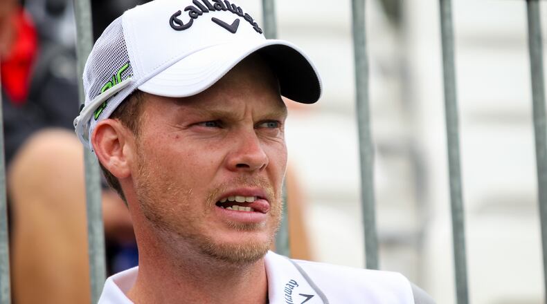 Danny Willett checks the fairway before hitting off the first tee during the Honda Classic Pro-Am, at PGA National in Palm Beach Gardens on February 22, 2017.  (Richard Graulich / The Palm Beach Post)