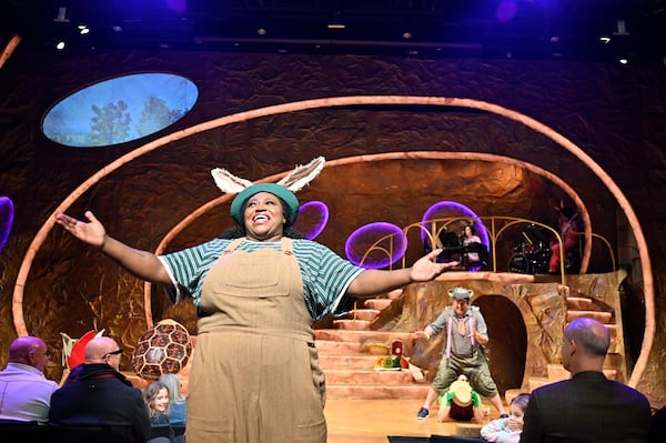 Candace McLellan stars in the Alliance Theatre’s production of "Into the Burrow: A Peter Rabbit Tale" on the Goizueta Stage for Youth & Families at the Woodruff Arts Center. (Courtesy of Greg Mooney)