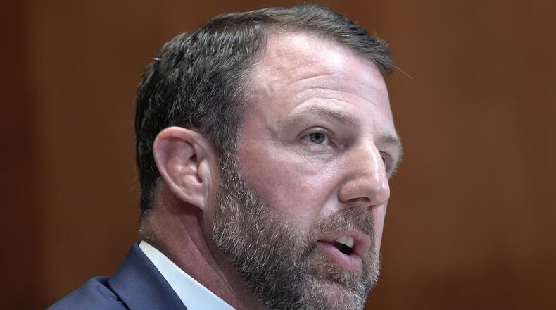 Secretary of Homeland Security Markwayne Mullin testifies during a Senate Subcommittee on Homeland Security 2027 Budget Request for the Department of Homeland Tuesday, June 2, 2026, in Washington. (AP Photo/Mariam Zuhaib)