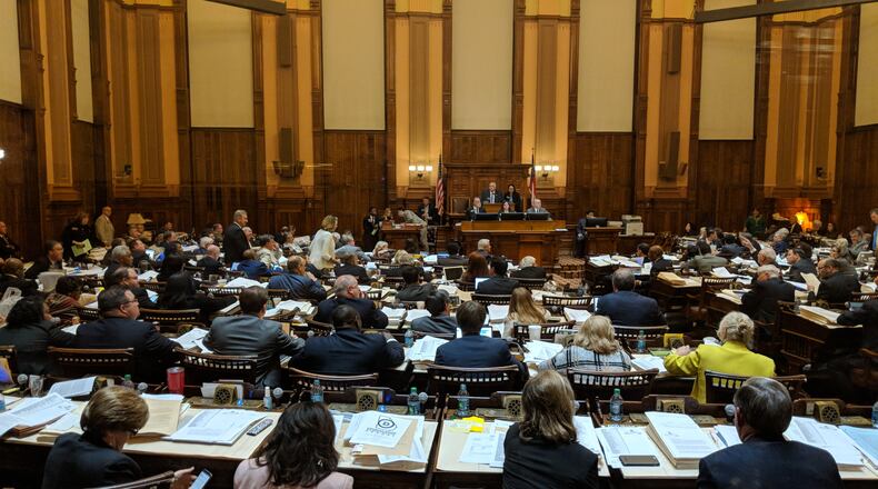March 27, 2018 -- Atlanta -- Lawmakers in the Georgia House of Representatives vote for Senate Bill 154, expanding the prohibition on sex with high school students.