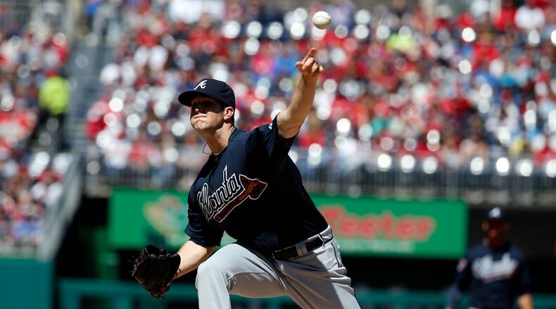 Atlanta Braves relief pitcher Alex Wood throws during the first inning of a baseball game against the Washington Nationals at Nationals Park, Sunday, April 6, 2014, in Washington. (AP Photo/Alex Brandon) Braves pitcher Alex Wood faced 19 straight batters without allowing a hit until Ian Desmond's homer in the seventh.