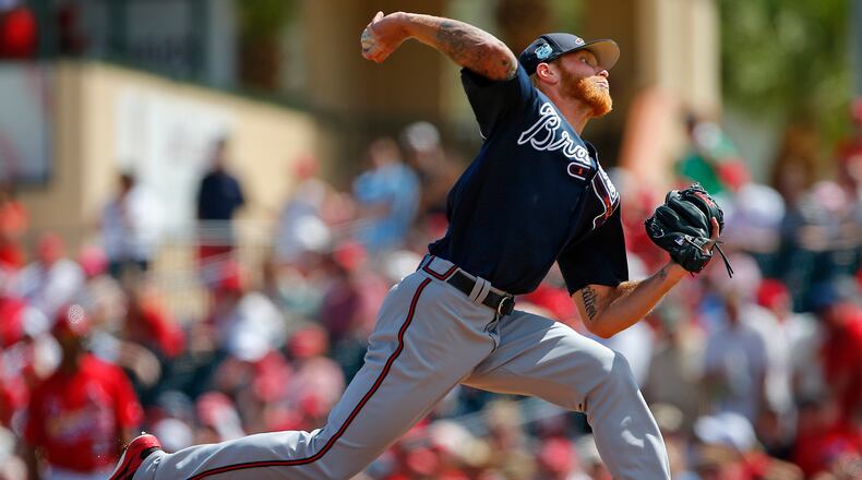 Mike Foltynewicz will open the season as the Braves’ fifth starter behind veterans Julio Teheran, Bartolo Colon, Jaime Garcia and R.A. Dickey. (Photo by Rich Schultz/Getty Images)