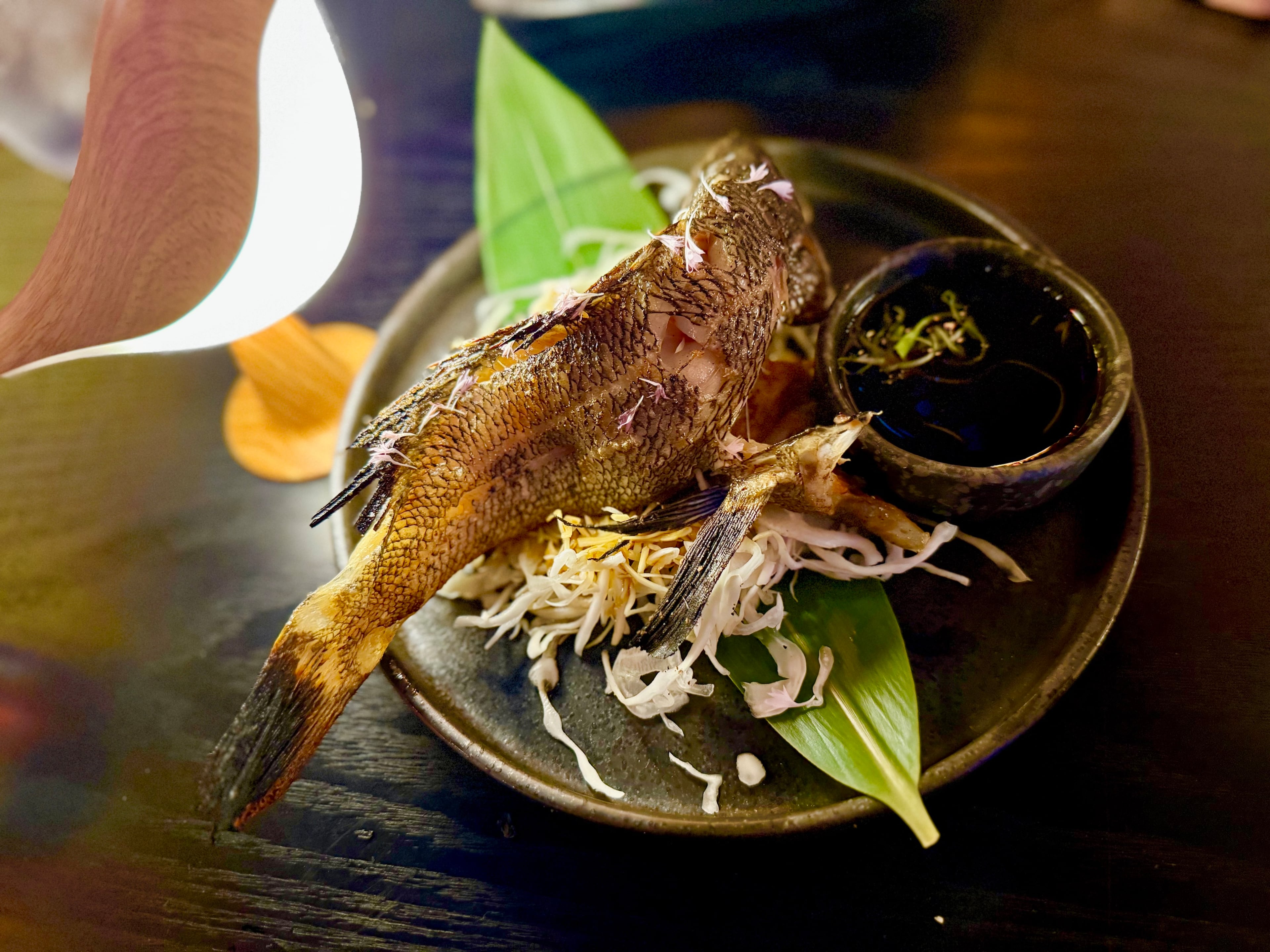 Baby black cod yaki zakana at Enso Izakaya. (Angela Hansberger for The Atlanta Journal-Constitution)