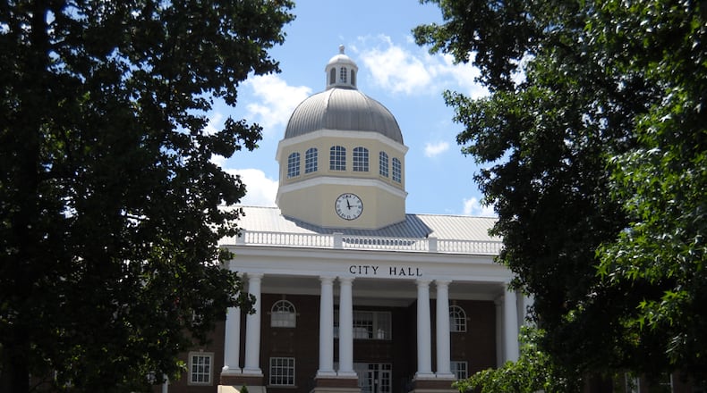 The grounds of Roswell City Hall will be the site of “Music on Hill,” a series of free outdoor concerts beginning in September on the second Friday of the month. AJC FILE