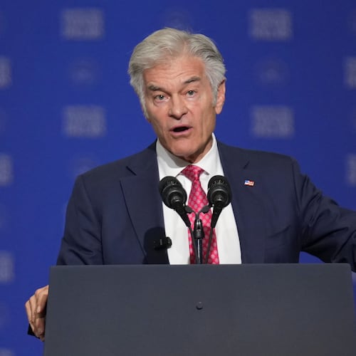 Centers for Medicare & Medicaid Services administrator Dr. Mehmet Oz speaks before Vice President JD Vance at the Wisconsin Air National Guard facility at Milwaukee Mitchell International Airport, Wednesday, July 8, 2026, in Milwaukee. (AP Photo/Mark Schiefelbein, Pool)