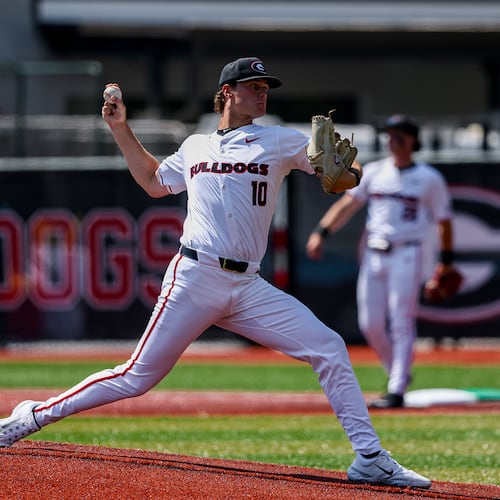 Georgia may turn to Matt Scott — pictured during the Bulldogs' game against Florida in April — to start a College World Series elimination game Tuesday against Texas. (Sofia Yaker/UGAAA)