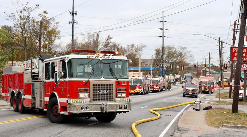 A fire broke out at a southwest Atlanta commercial building Sunday morning where several people were sleeping.