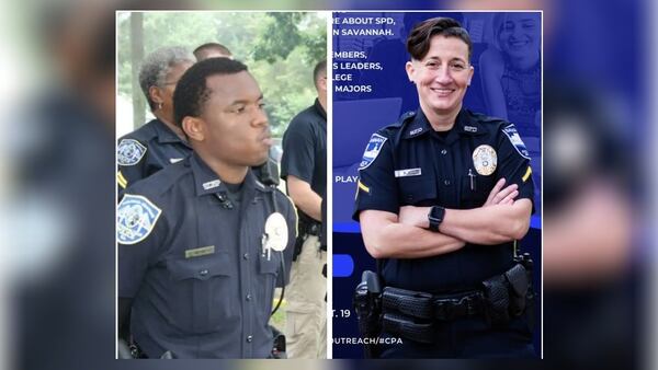 Former Cpl. Darryl Repress, left, and former Detective Ashley Wood were both fired by the Savannah Police Department in 2023 following allegations of lying and misconduct. (Savannah Police Department)