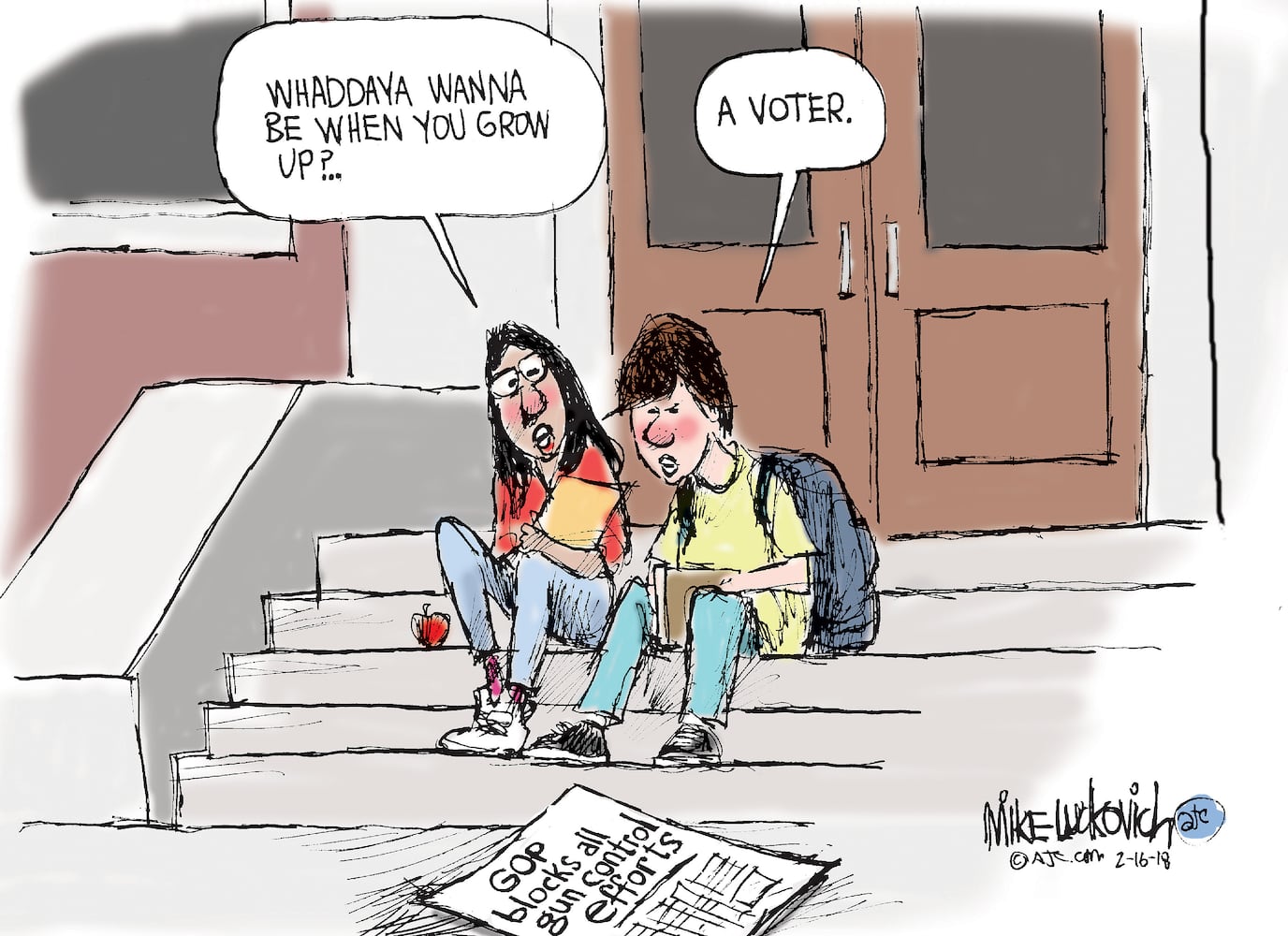 Mike Luckovich Round File FEB 16