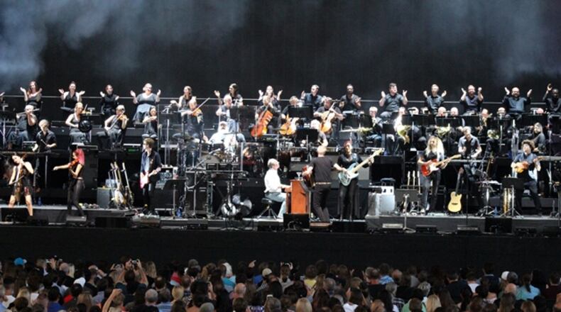 Hans Zimmer and his 60-plus musicians dive into "Driving Miss Daisy" at the start of their July 18 performance at Verizon Amphitheatre. Photo: Melissa Ruggieri/AJC