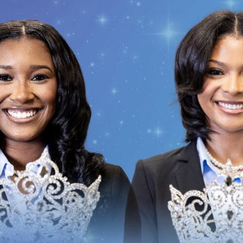 Jillian Collier (left) and Kinsley Wilson, shown here in this composite photo, were crowned co-Miss Spelman in April. Wilson has decided to step down from the position. (Courtesy of Spelman College/Facebook)