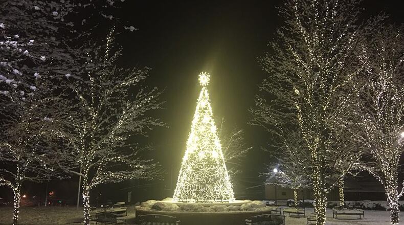 The lighting of Woodstock’s official holiday tree will follow the Christmas Jubilee Parade of Lights the evening of Saturday, Dec. 1. CITY OF WOODSTOCK via Facebook