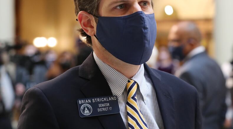 Senate Judiciary Chairman Brian Strickland, R-McDonough, is pushing legislation that would make it easier to waive probation for offenders who have avoided any further legal trouble. Curtis Compton / Curtis.Compton@ajc.com”