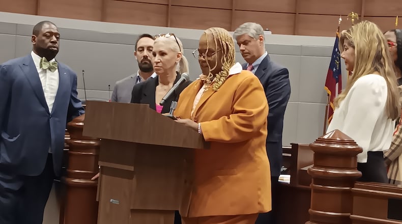 Fulton County commissioners proclaimed "Stand with Israel Day" on Oct. 18, 2023. Dov Wilker, Atlanta regional director for the American Jewish Committee and national director for Black-Jewish Relations, stands second from left.
