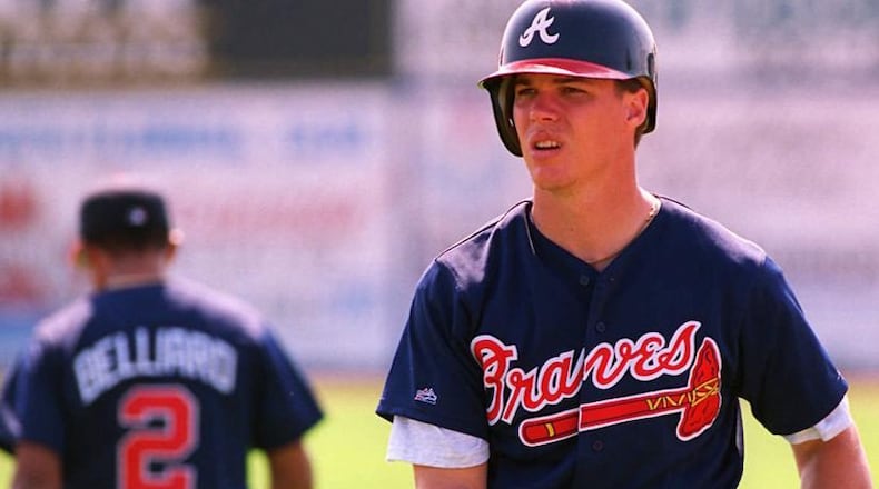 Chipper Jones at Braves spring training in February 1996. (AJC File/Jonathan Newton)