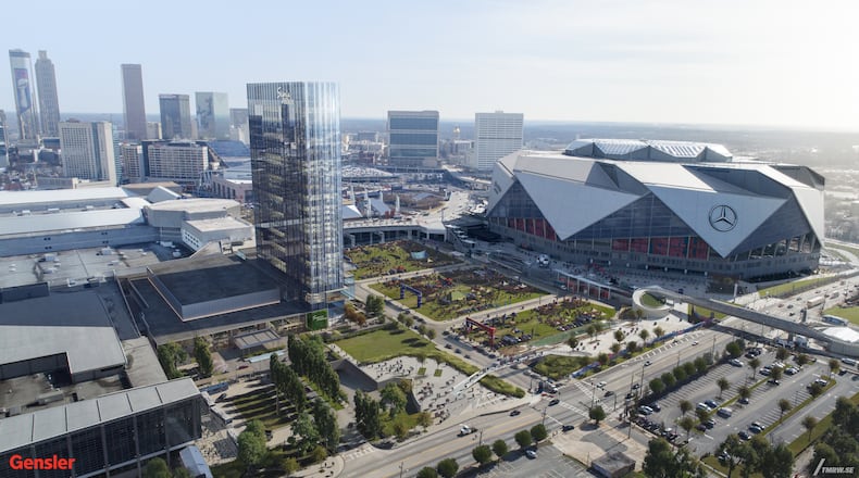 The planned Signia Hilton Atlanta hotel at the Georgia World Congress Center