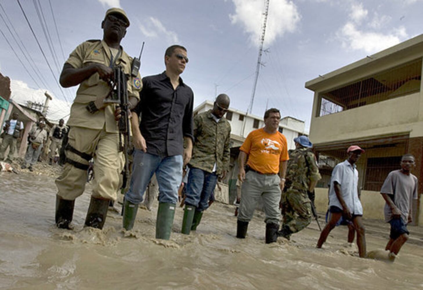 Matt Damon, Wyclef Jean help Haiti