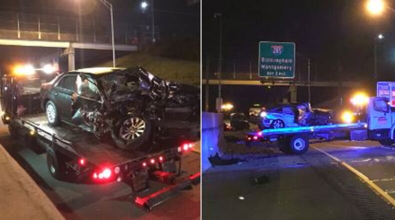 A wrong-way driver caused a two-vehicle crash early Saturday, police said.